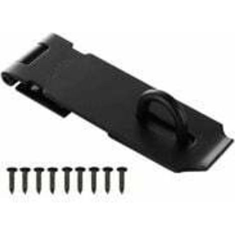 Cadenas Fermoir Loquet Porte 5 Pouces, Loquet pour Cadenas avec Vis, Inoxydable Fermoir Porte Cadenas pour Porte, Tiroir, Placard (Noir)