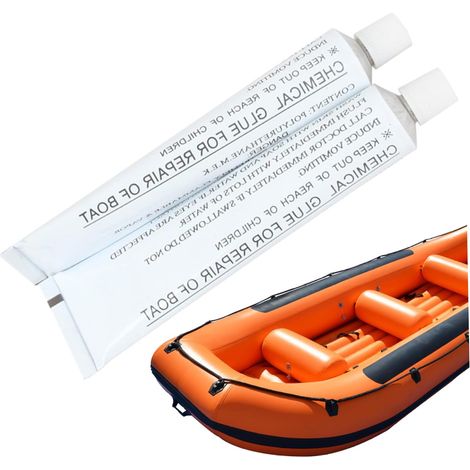 Gale PVC 2PCS pour réparation 30 ml 5.3x1.4 Kit de réparation de kayak enveloppé en aluminium Colle de réparation portable Colle pour kayak, bateau gonflable, bateau en caoutchouc, bague de baig (1/5)