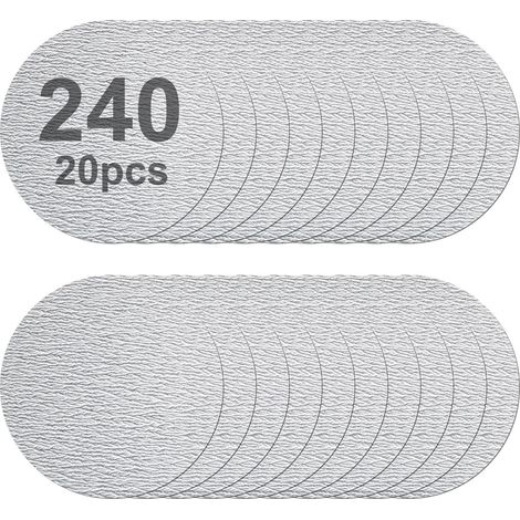 Outil multifonction de papier de verre semi-circulaire - Ponceuse d'angle pour cloisons sèches avec 10 papiers abrasifs auto-adhésifs - Design à angle droit 90° (20 feuilles de grain 240) (1/5)