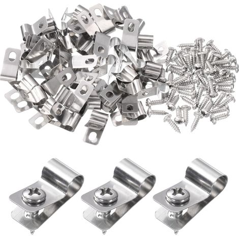 40pcs 0.24" Pince de Fixation pour Clôture Grillage avec 40 vis (1/5)