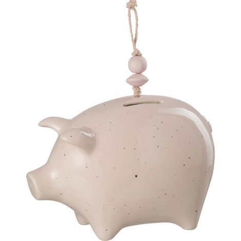 Tirelire cochon rose en céramique 18 cm (1/2)