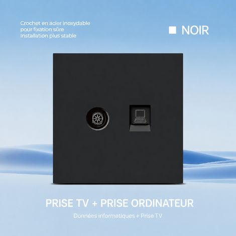 Prise murale combinée TV et ordinateur grand panneau ultra-fin PC type 86 réf 3109 300 g – Livraison gratuite