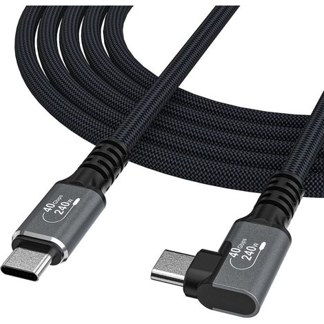 Câble Thunderbolt 4 USB-C 240 W 4K coudé de 1 m - Noir (1/5)