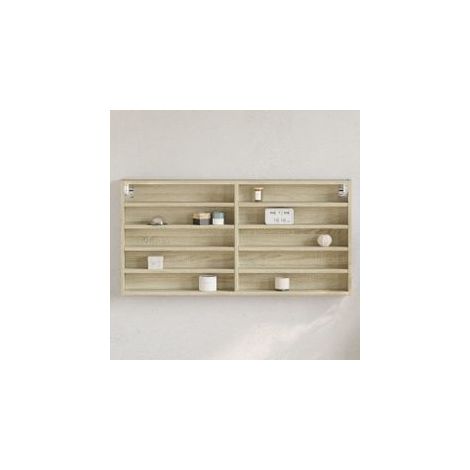 Armoire à vitrine chêne sonoma 100x8,5x50 bois d'ingénierie (1/5)