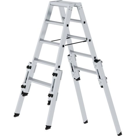 MUNK Stufen- Stehleiter treppengängig beidseitig begehbar 2x5 Stufen (1/4)