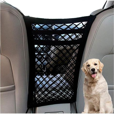 Filet de Séparation Voiture pour Chien, Barrière de Sécurité en Maille avec Rangement Extensible, Universel pour Voiture et SUV (1/5)