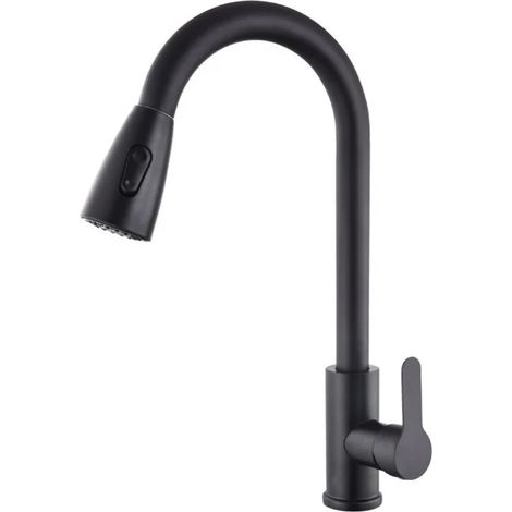 Robinet Cuisine Rétractable - Bec Pivotant 360° - Acier Inoxydable 304 - Entrée Sortie 1/2 Pouces - Pour Évier (1/5)
