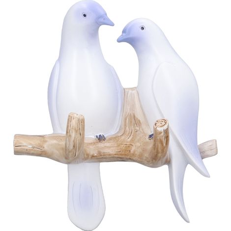 Porte-manteau mural étanche en résine, motif oiseaux sur une branche, style animal, pour la cuisine, couleur violet clair, taille L. (1/5)