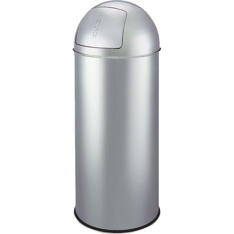 King Home Pattumiera in acciaio lt 50 35x77h cm con apertura a spinta finitura a specchio (1/4)