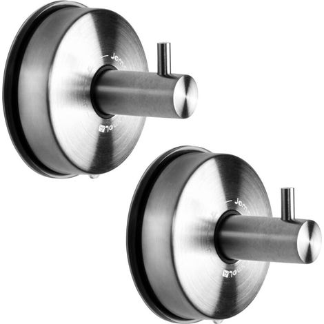 Crochet Ventouse Salle de Bain Mural Accroche Serviette Inox Puissant Porte Serviette Douche Cuisine Ventouse Patère Manteau Carrelage Brossé 2 PCS