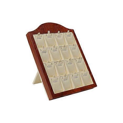 Moderner Ohrringhalter mit Holzmaserung, Präsentationsregal, Schmuckständer, stellt Ohrringe in Holzoptik für Einzelhandel und Wohnaccessoires zur Verfügung, Beige.