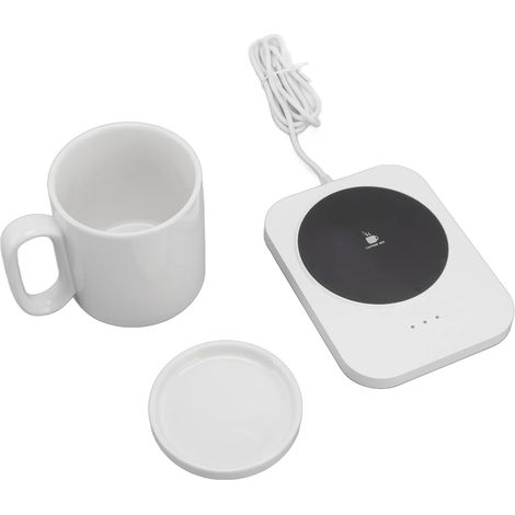 Intelligenter Tassenwärmer, 3-Stufen-Steuerung, USB-betriebene beheizte Untersetzer, isolierter Tassenwärmer (weiß) (1/5)