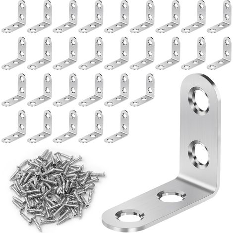 30 Pièces Equerre Metal, 40x40mm Equerre Inox Evec Vis