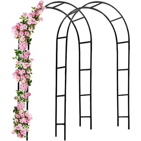 1 x Arche de jardin 240 x 140 x 37 cm pour plantes grimpantes, arche à rosiers, piquet, décoration extérieure