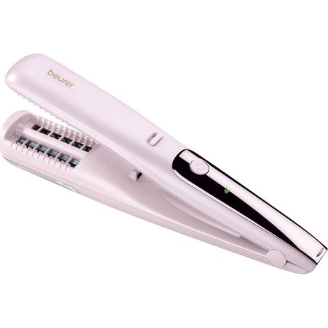 Beurer HT22 - Rifinitore per punte rovinate ricaricabile, 200°C, rimozione punte doppie, batteria interna + USB, display LED, blocco di sicurezza, sistema di raccolta residui, Rosa (1/5)