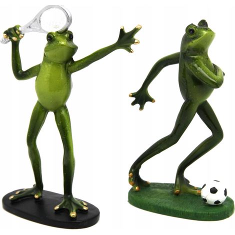 Dekorative Figur: Lustiger Frosch, Sportler, Tennisspieler und Fußballspieler – 2 Designs (1/5)