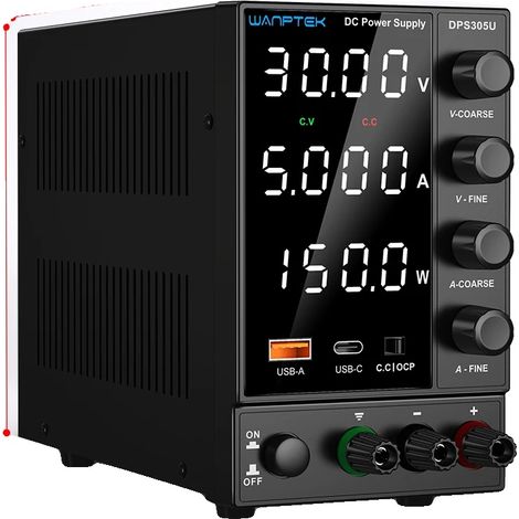Fuente de alimentación de laboratorio, voltaje ajustable, diseño compacto, DPS305U 30V 5A (1/2)