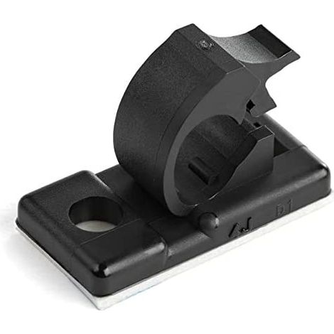 100 Clips de Gestión de Cableado Adhesivos - Negro - Organizador de Cableado para Escritorios/Oficinas - Mordaza de Nylon Autoadhesiva con Clasificaci (1/5)
