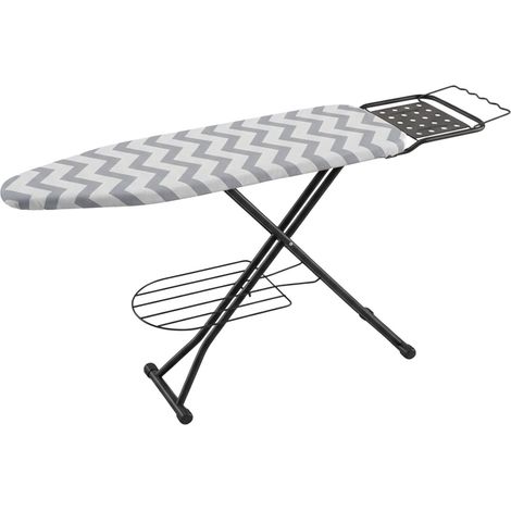 Höhenverstellbares Bügelbrett mit Bügeleisenablage, 110 x 33 cm