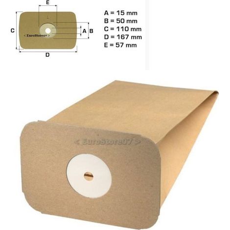 5 SACCHI SACCHETTI ASPIRAPOLVERE ELECTROLUX SERIE D 710 / VZ / Z   E 10 (1/2)