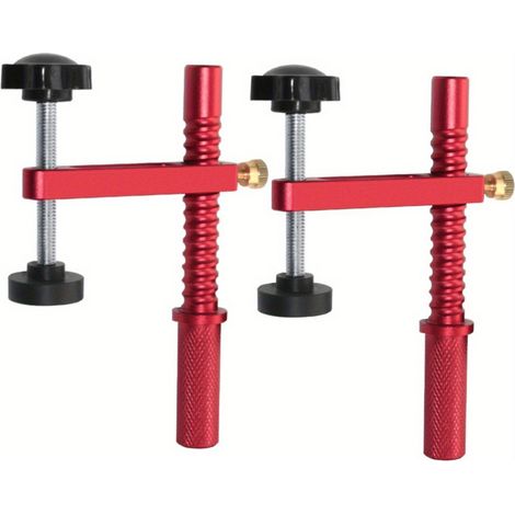 Lot de 2 serre-joints d'établi à serrage rapide, réglables, pour outils de travail du bois et accessoires d'établi (1/5)