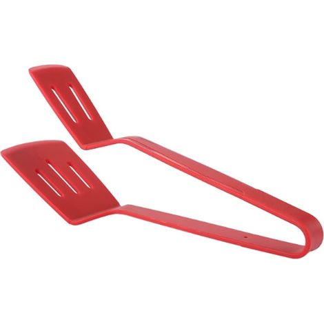 x Universal-Silikon-Küchenzange, Pfannenwender, Grillsteak-Brotzange (rot)