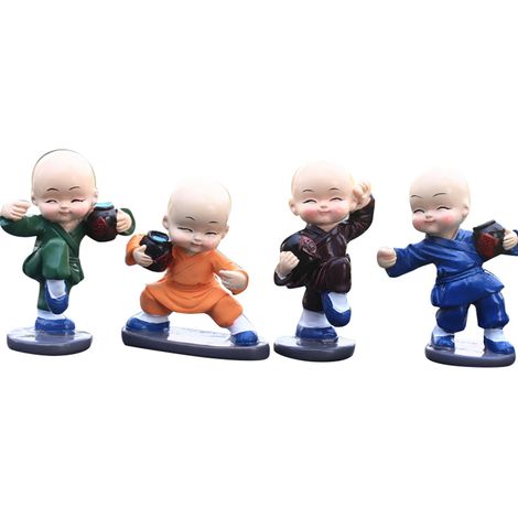 (Exclusivité Asie du Sud-Est) Décoration de siège passager de voiture représentant un moine de kung-fu Shaolin - Ensemble moine au poing ivre (1/5)