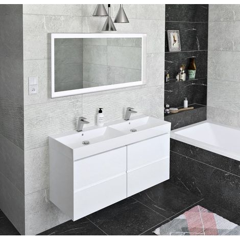 Ensemble de salle de bain FILENA 120, blanc mat