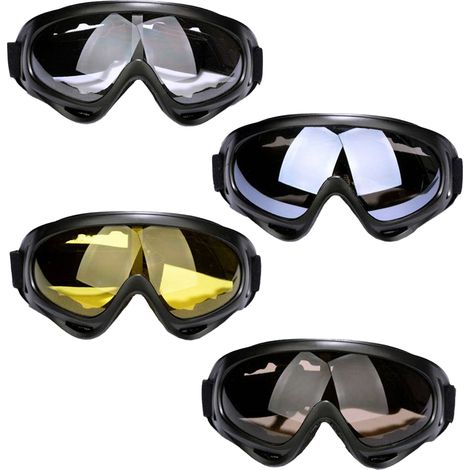 Gafas De Protección Exterior - Antipolvo - Ajustables Con Cinta Elástica - Para Motocicleta Esquí Y Deportes Al Aire Libre - 4 Unidades (1/5)