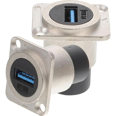 Connecteur USB 3.0 à Montage sur Panneau Argenté, Extension Femelle-Femelle Étanche en Métal et Pc, Prise USB Mixte pour Installation Fiable en Environnement Industriel (1/5)
