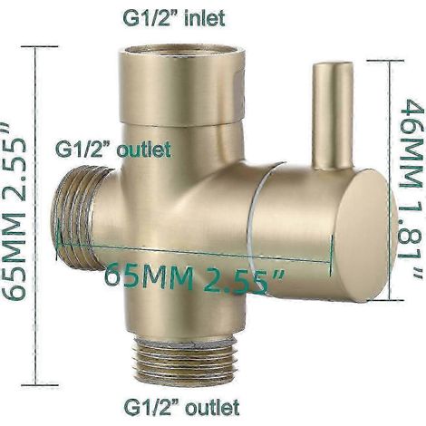 Inverseur de douche en laiton G1/2" pour deux pommes de douche (1/4)