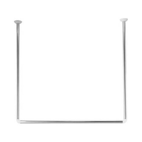 BASTONE PER TENDA DOCCIA 3 LATI IN ACCIAIO INOX Misura: Acciaio Inox 80x80x80 cm
