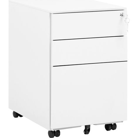 Classificatore in Metallo bianco 3 Cassetti e Ruote Chiudibile a Chiave Cami (1/5)