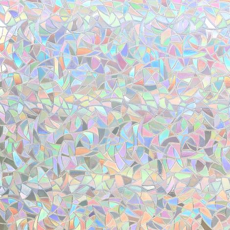 Film Anti UV 3D Électrostatique Arc en Ciel pour Fenêtre Effet Vitrage Non Adhésif Décoratif Maison Bureau Chambre Cuisine 44 5 x 200 CM et 96 (1/4)