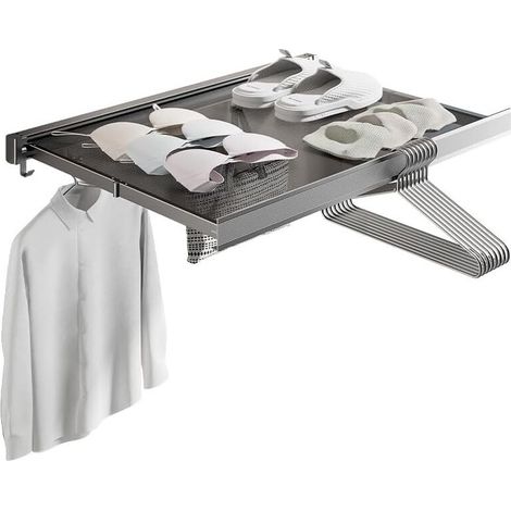 Wandtrockner, faltbarer Trockner, faltbarer Trockner, Hochleistungstrockner für den Innen- und Außenbereich. Platz sparen und Effizienz steigern (grau) MUMU