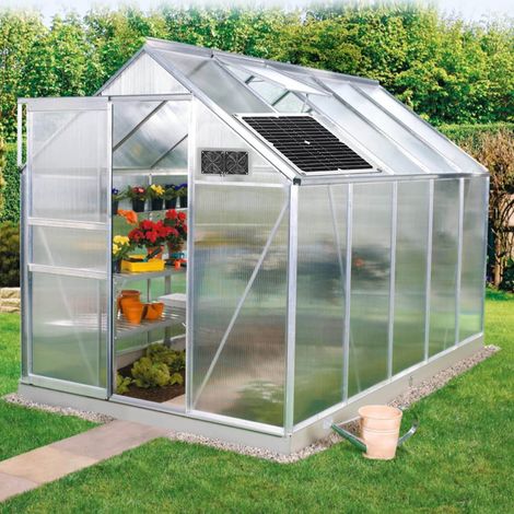 Kit de ventilation solaire 18 V 25 W avec deux ventilateurs résistants aux intempéries, idéal pour l'extraction d'air à grande vitesse par fenêtre dans les serres, les abris de jardin et les greniers. (1/5)