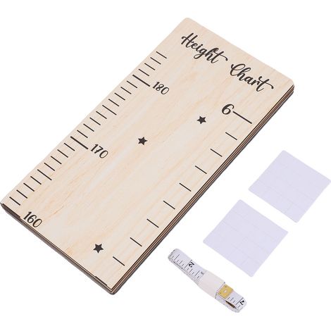 Toise croissance bois avec ruban mousse – Mesure mural déco couleur bois, décoration (1/5)