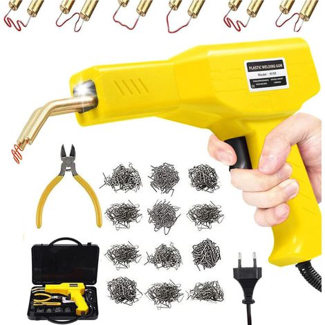 Machine à souder le plastique, pistolet de soudage de réparation avec agrafeuse thermique de 200 pièces, kit de réparation de pare-chocs de voiture (1/5)