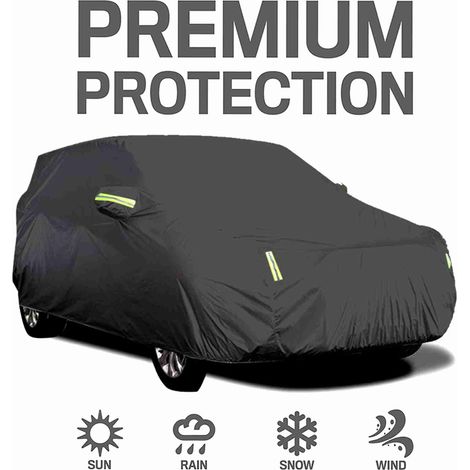 Housse de voiture pour berline complète, avec bande réfléchissante, Protection solaire, anti-poussière et imperméable, résistante aux UV, universelle M (1/5)