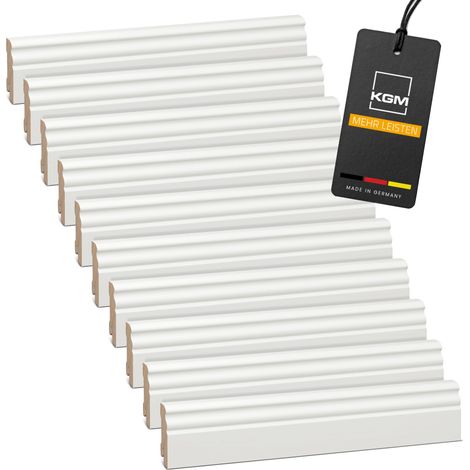 KGM Hamburger Sockelleiste weiß Massivholz RAL9010 18x58mm 96m