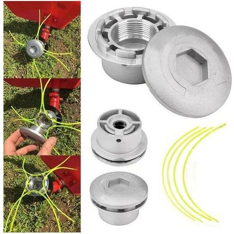 Aluminium-Trimmerkopf, Universal-Kantenschneiderkopf mit 4 Fäden, Aluminium-Rasentrimmerkopf, Mähkopf, Freischneiderkopf (1/5)