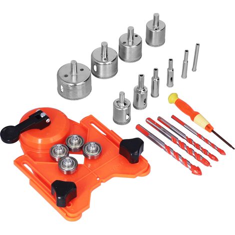 Jeu de 16 scies cloches diamant 6-50mm pour carrelage, bois, perceuse outil de coupe orange (1/5)