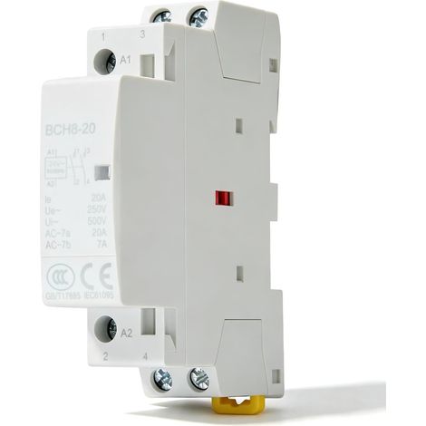 Contacteur 2P 20A Rail DIN, Support de Rail 35mm (24V) (1/5)