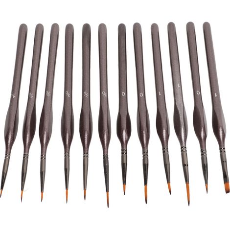 Lot de 12 pinceaux de précision à manche triangulaire ergonomique, outil de dessin stable et équilibré pour la peinture acrylique (1/5)