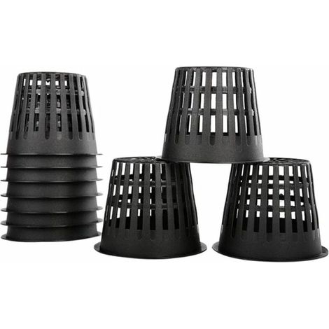 10pcs, Noir Paniers Hydroponiques Plastique Pot Plantation Hydroponique Réutilisable Panier Plante Aquatique pour Culture hydroponique aéroponique, Plantation de Fleurs, Jardinage (1/5)