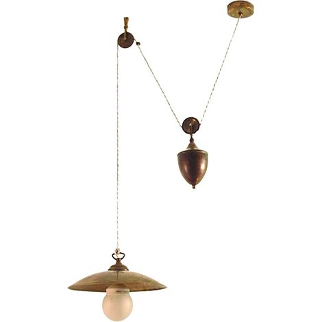 Saliscendi rustico lampadari bartalini elisali 30 lampada soffitto ottone e27 led (1/4)