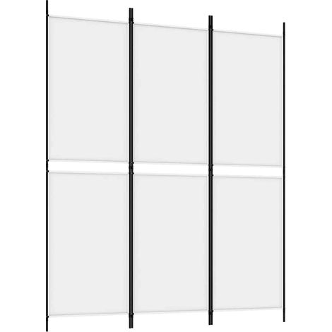 Paravent Cloison de séparation 3 panneaux, Pour Jardin, Balcon, Terrasse Blanc 150x180 cm Tissu OIB8156E (1/5)