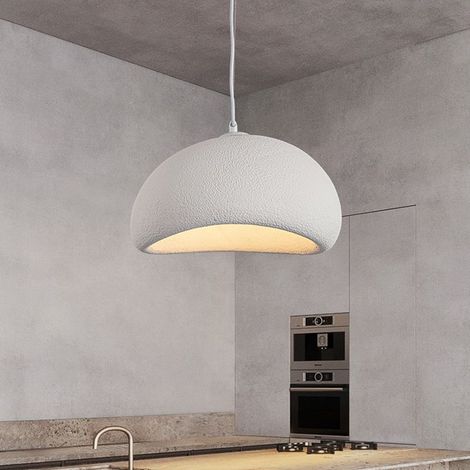 – Lustre suspension industrielle moderne – Plafonnier créatif en ciment – Culot E27 – 30cm pour cuisine, salon, chambre – Design épuré (1/5)