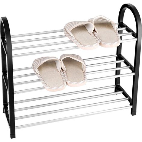 Étagère à Chaussures 3 Niveaux DIY en Métal et Plastique, Rangement Organisateur pour Maison (1/5)