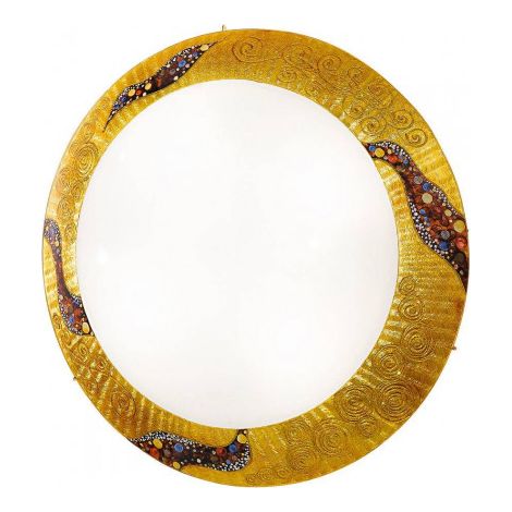 Kolarz SERENA - Plafonnier encastré à motifs en verre design or poli - motif Kiss Gold, 3x E27 (1/3)